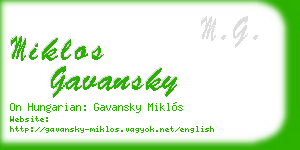miklos gavansky business card