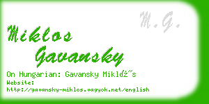 miklos gavansky business card